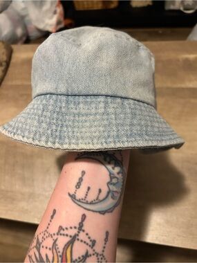 Fashion Nova Light Blue Denim Bucket Hat